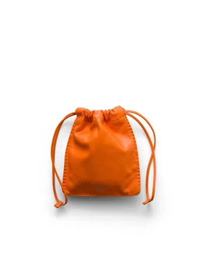 Prada Smartphone-pouch Aus Nappa-leder In Orange