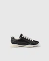Prada Leather Sneakers With Contrast Stitching And Rubber Sole In Pattern