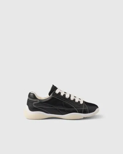 Prada Nappa Leather Sneakers In Black