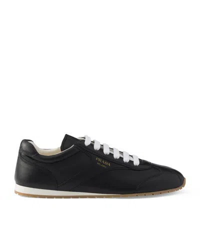 Prada Nappa Leather Sneakers In Black
