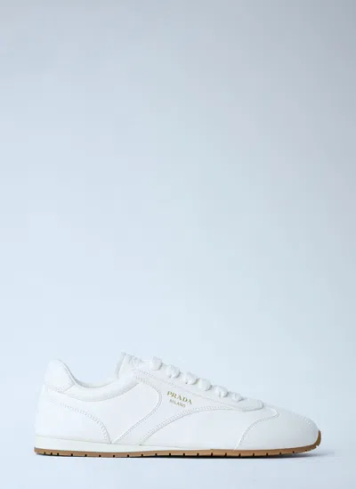 Prada Lamb Leather Sneakers 38 In White