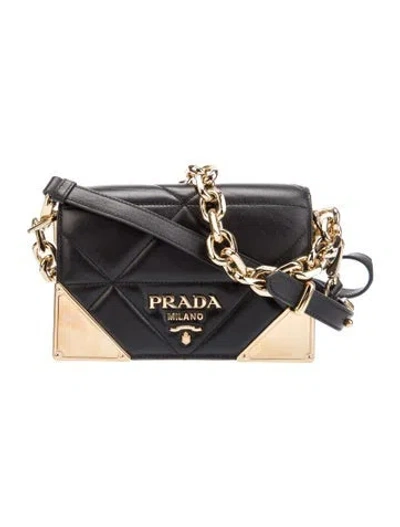 Pre-owned Prada Nappa Leather System In Black