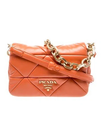 Pre-owned Prada Nappa Leather System In Orange