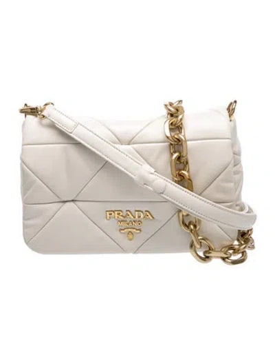 Pre-owned Prada Nappa Leather System Small In Neutral