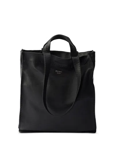 Prada Nappa Leather Tote Bag In Black