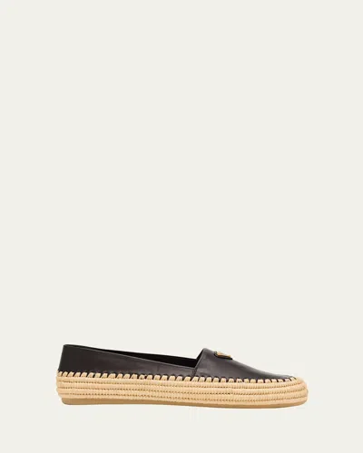 Prada Nappa Leather Triangle Logo Espadrilles