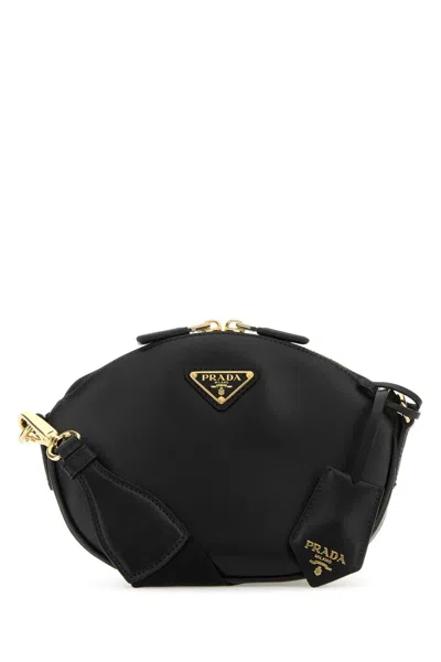 Prada Nappa Leather With Triangle Logo Crossbody Bag In Black