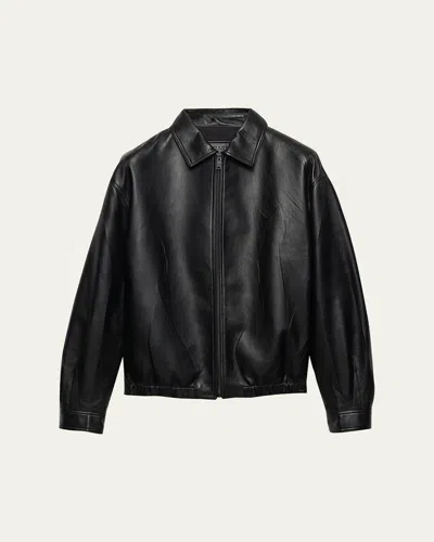 PRADA NAPPA LEATHER ZIP JACKET