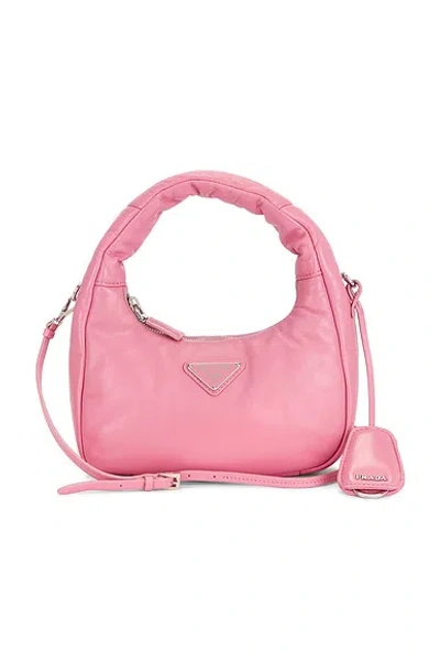 Pre-owned Prada Nappa Mini Hobo Bag In Pink