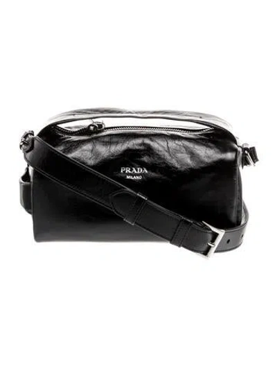 Pre-owned Prada Nappa Soft Leather Shoulder Bag In Black