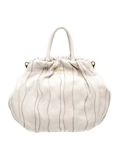 Pre-owned Prada Nappa Stripes Leather Stripes In Neutral