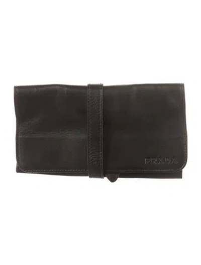 Pre-owned Prada Nappa Travel Watch Case In Black
