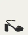 Prada Nappa Triangle Peep-toe Platform Sandals