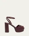 Prada Nappa Triangle Peep-toe Platform Sandals In Brown