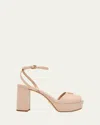 Prada Nappa Triangle Peep-toe Platform Sandals In Pink
