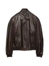 Prada Nappa Leather Bomber Jacket In Multi