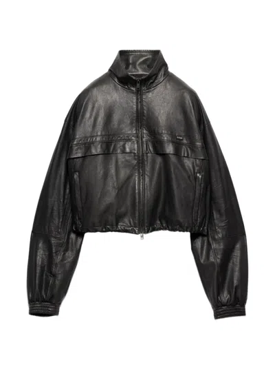 Prada Nappa-leather Jacket In Black