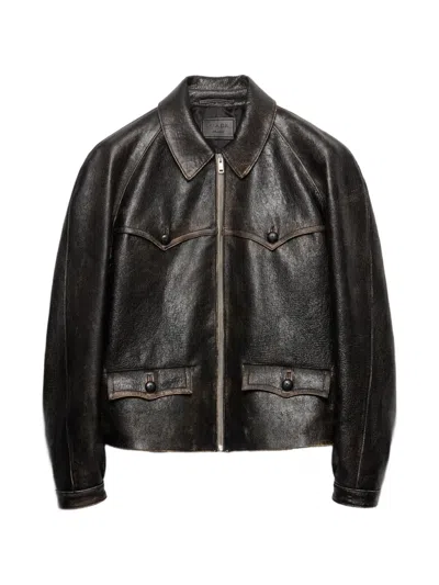 Prada Nappa-leather Jacket In Black