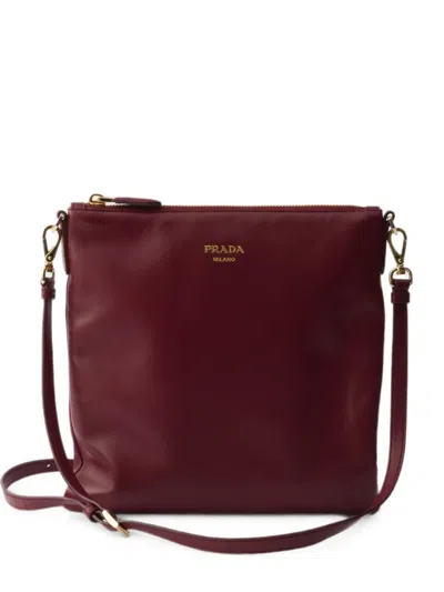 Prada Nappa-leather Mini Shoulder Bag In Red