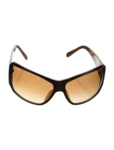 Pre-owned Prada Narrow Gradient Sunglasses In Brown/metallic