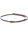 Prada Narrow Leather Belt In Brown