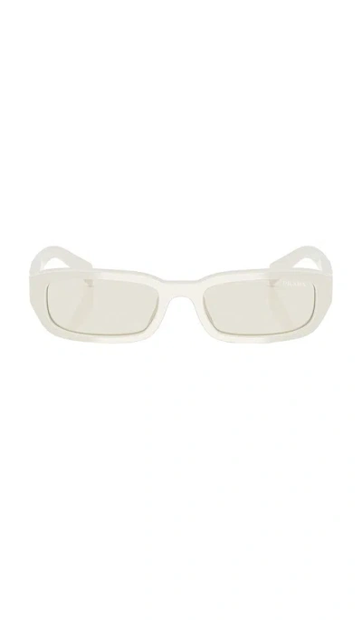 Prada Narrow Rectangle Sunglasses In White