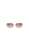 Prada Narrow Rectangular Sunglasses In Nude