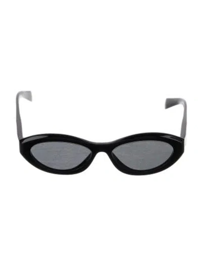 Pre-owned Prada Narrow Tinted Sunglasses In Black