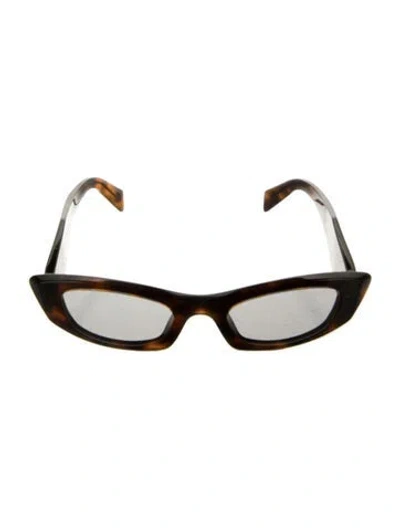 Pre-owned Prada Narrow Tinted Sunglasses In Brown