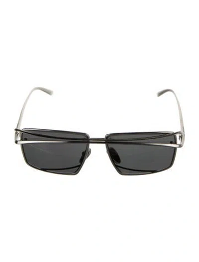 Pre-owned Prada Narrow Tinted Sunglasses In Silver