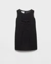 Prada Natté Bow Sleeveless Mini Dress In Black