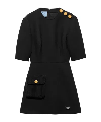 Prada Minikleid Aus Natté In Black