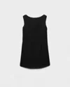 Prada Chic Sleeveless Dress Fur Collar In Black