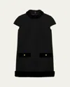 Prada Short Sleeve Dress In F0002 Nero