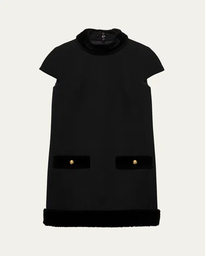 Prada Short Sleeve Dress In F0002 Nero