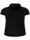 Prada Shearling-trimmed Wool Top In F0002 Black