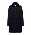Prada Detachable Collar Single-breasted Coat In Blue