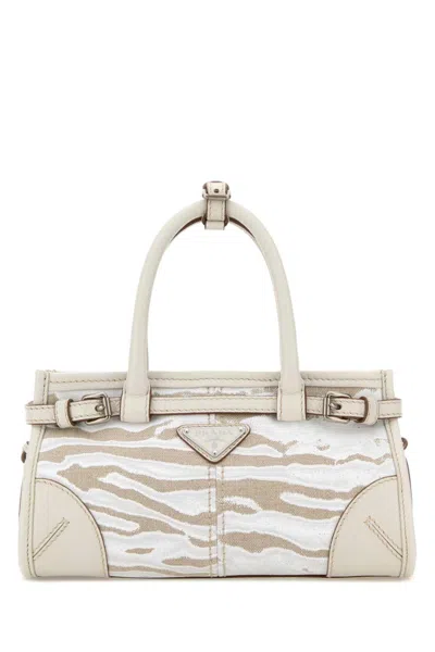 Prada Natural Bonnie Small Satchel In Multi