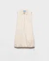 Prada Sleeveless Chino Drawstring Mini Dress In White
