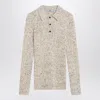 Prada Knitted Polo Sweater In Gray