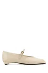 Prada Leather Ballerinas With Patent Finish And Round Toe