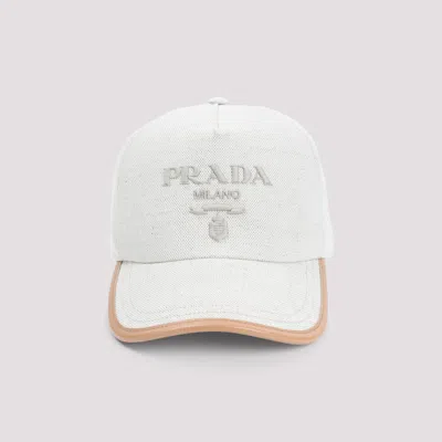PRADA NATURAL LOGO BASEBALL HAT