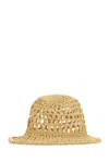 Prada Woven Design Wide Brim Bucket Hat In Brown