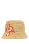 Prada Woman Raffia Bucket Hat In Natural