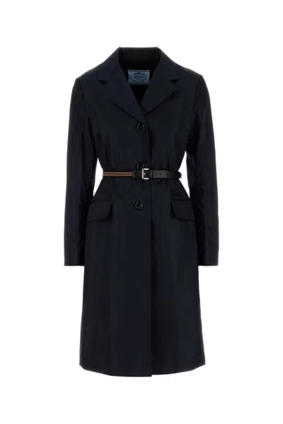Prada Midnight Blue Re-nylon Trench Coat In Multi