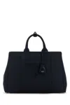 Prada Logo-embossed Tote Bag In Blue