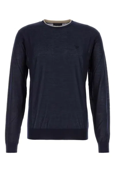 Prada Navy Blue Cashmere Blend Sweater In Pink