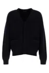 Prada Cashmere Cardigan Luxurious Front Pockets In Navy Blue