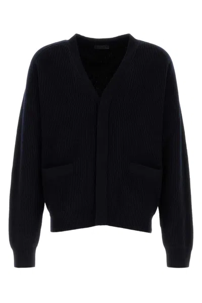 PRADA NAVY BLUE CASHMERE CARDIGAN