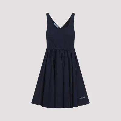 Prada Fit-flare Mini Dress In Blue